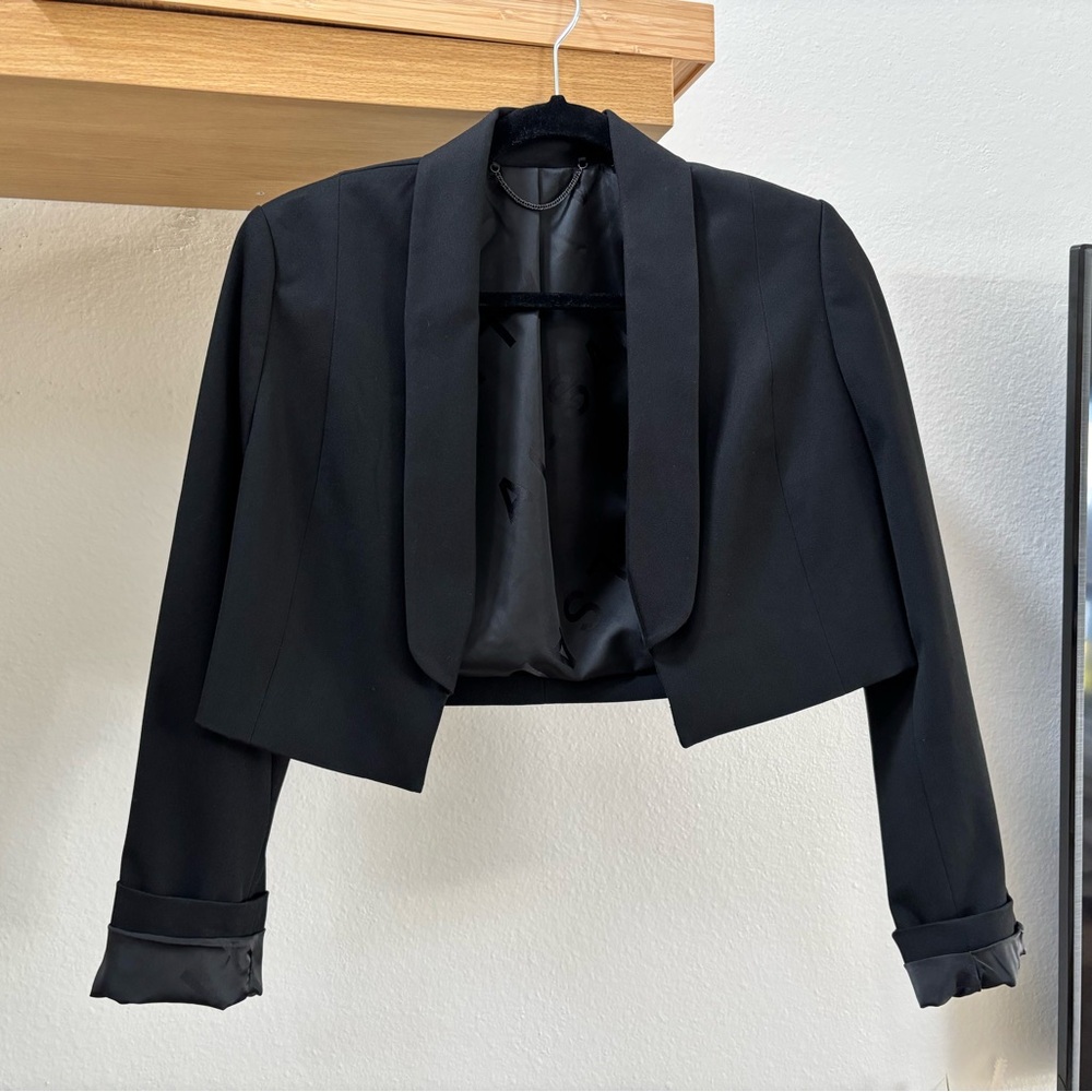 All Saints Black Cropped Blazer